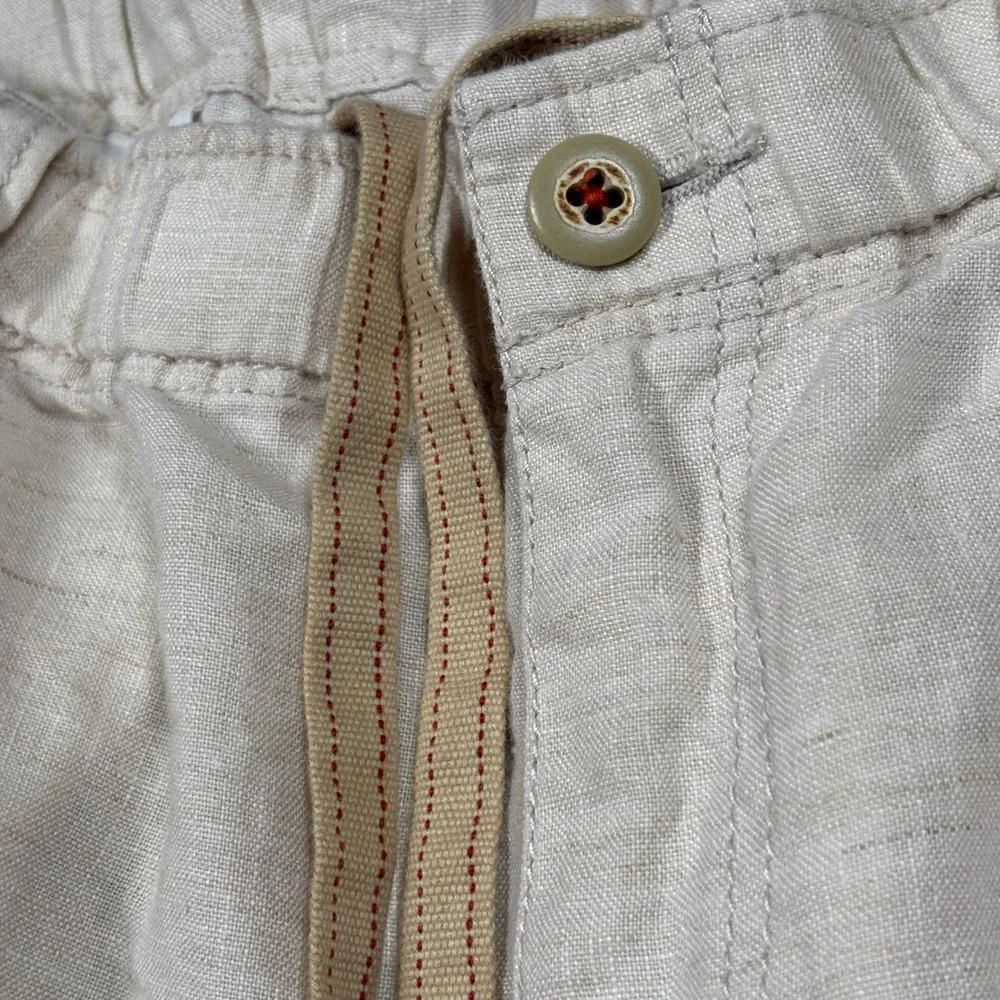 Tommy Bahama 100% Linen Cargo Pants Mens XXL Beige Relax Drawstring Waist